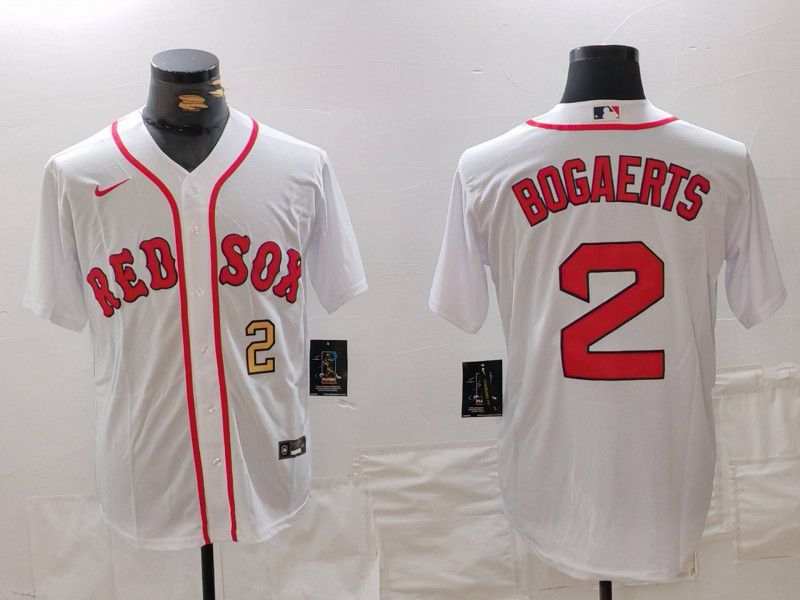 Men Boston Red Sox #2 Bogaerts White Game 2024 Nike MLB Jersey style 2->boston red sox->MLB Jersey